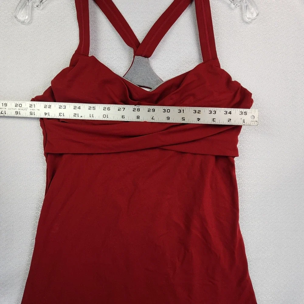 Lululemon 10 Red No Limits Tank Top Yoga Gym Activewear Strappy Built In Bra Top